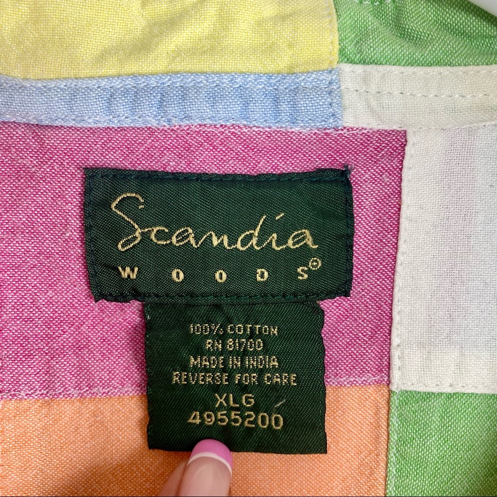 Scandia Woods Patchwork Multicolored Button Down … - image 3
